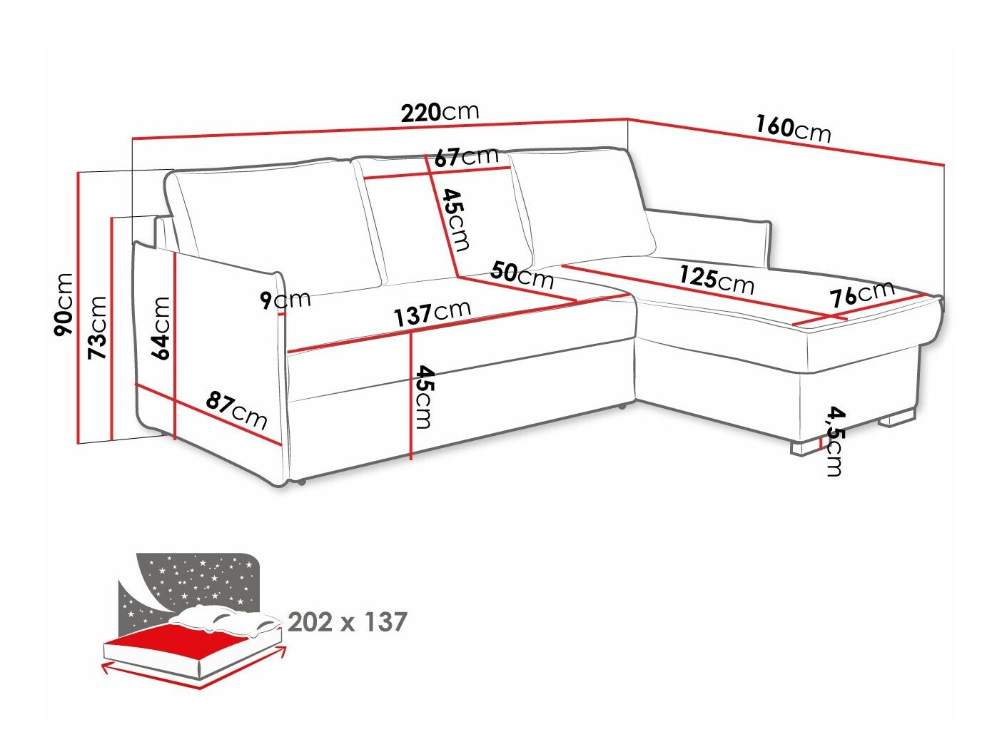 Stūra dīvāns Columbus 208 (Neve 03)