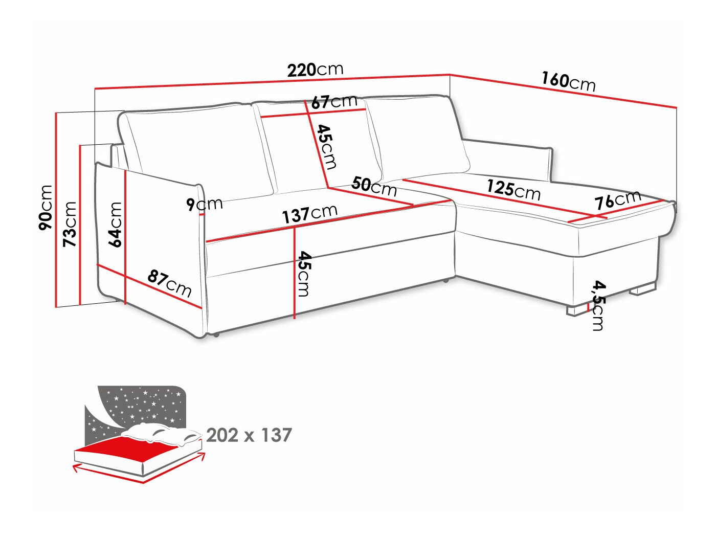 Угловой диван Columbus 208 (Neve 80)
