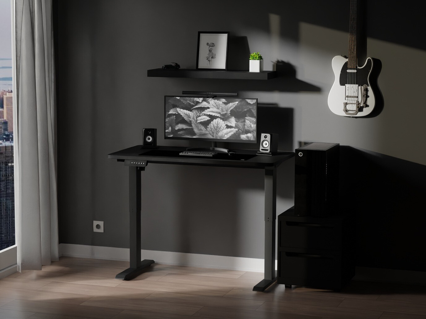 Rakstāmgalds ar regulējamu augstumu Lodi 100 (Melns)