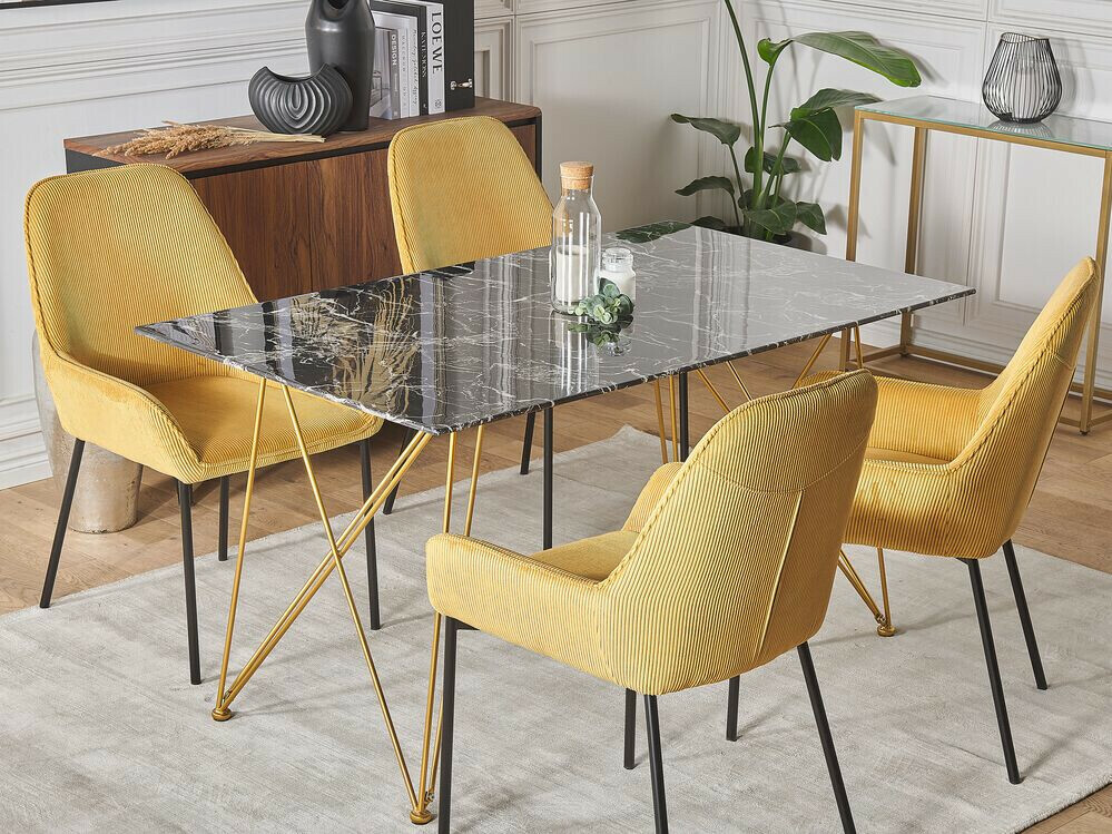 Cтол Berwyn 1233 (Золотой + Черный мрамор)