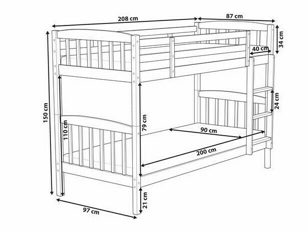 Divstāvu gulta Berwyn 1198 (Balts)