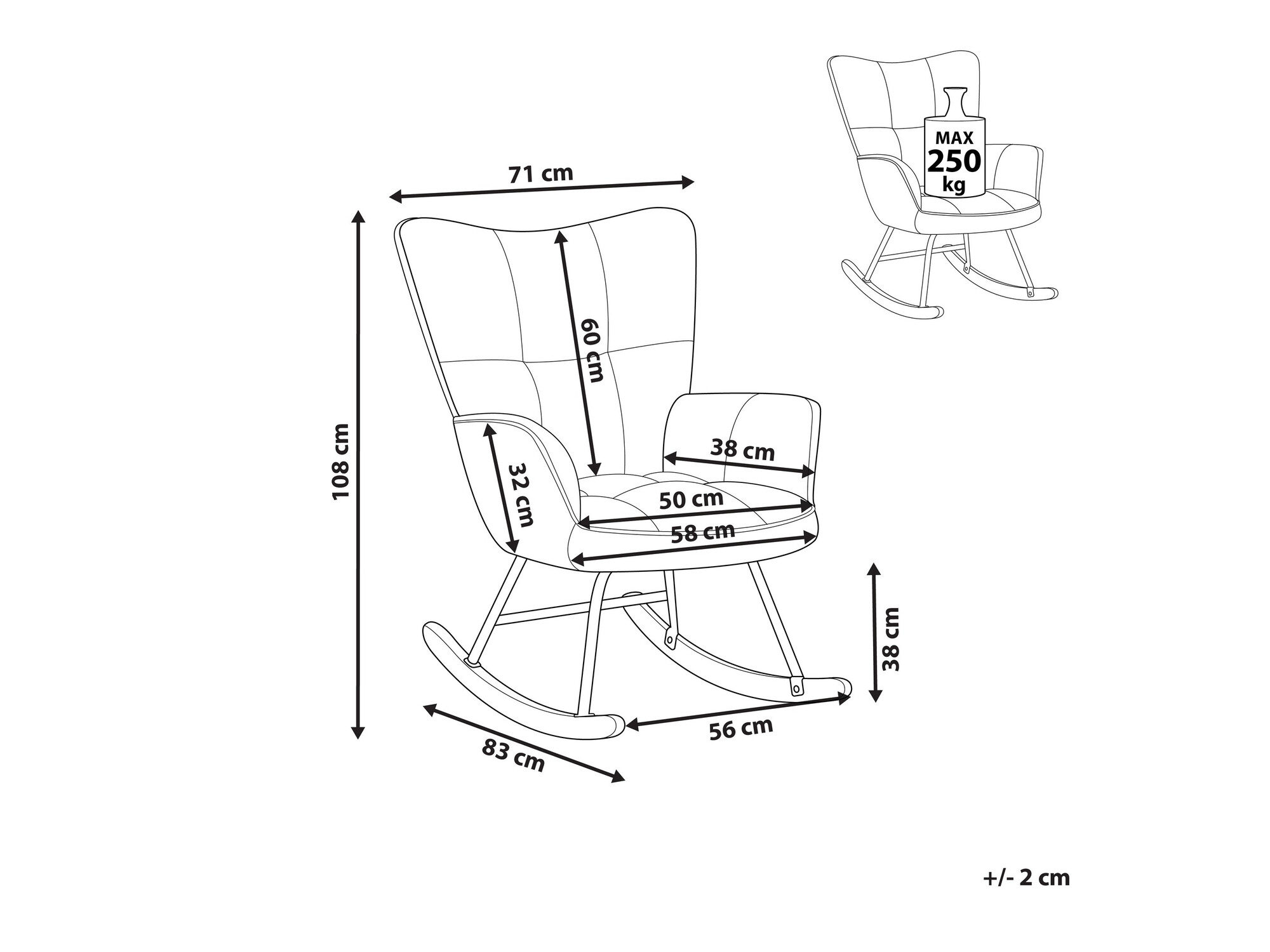 Кресло-качалка Berwyn 1242 (Желтый)