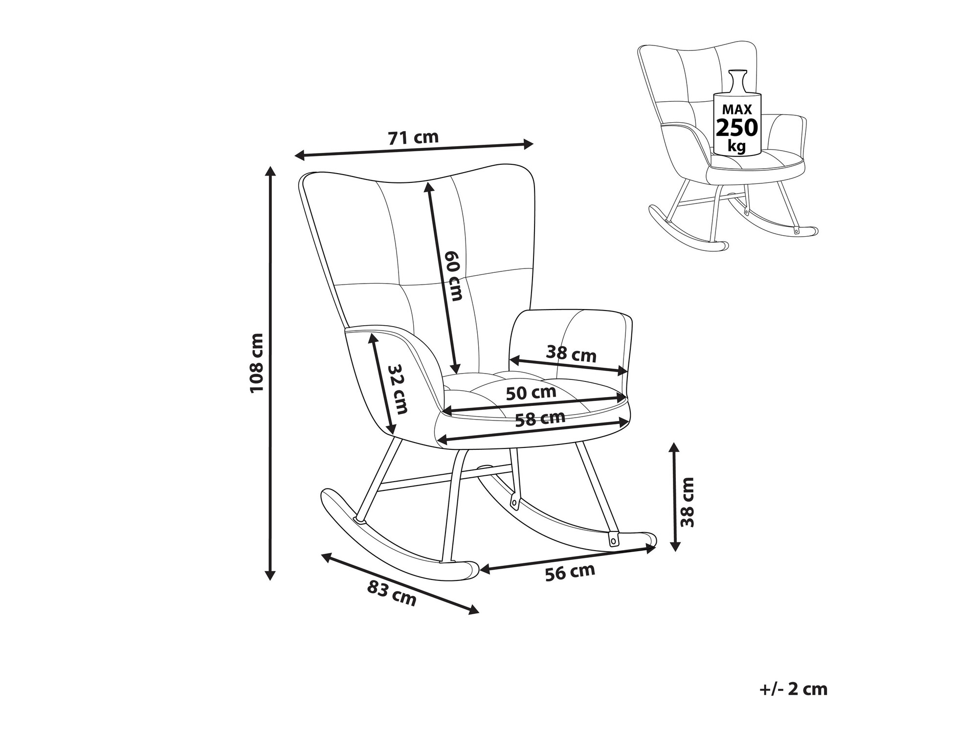 Šūpuļkrēsls Berwyn 1242 (Balts)