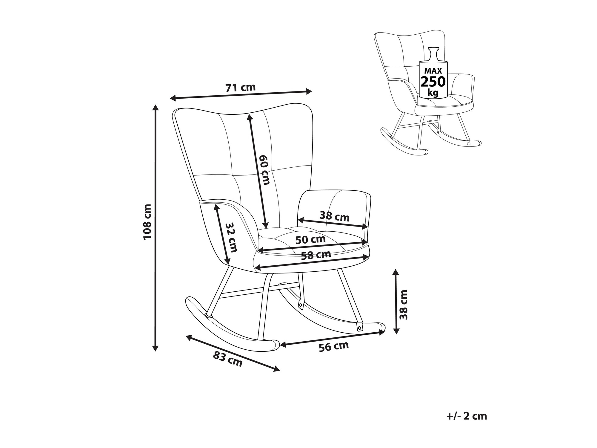 Šūpuļkrēsls Berwyn 1242 (Gaiši zils)