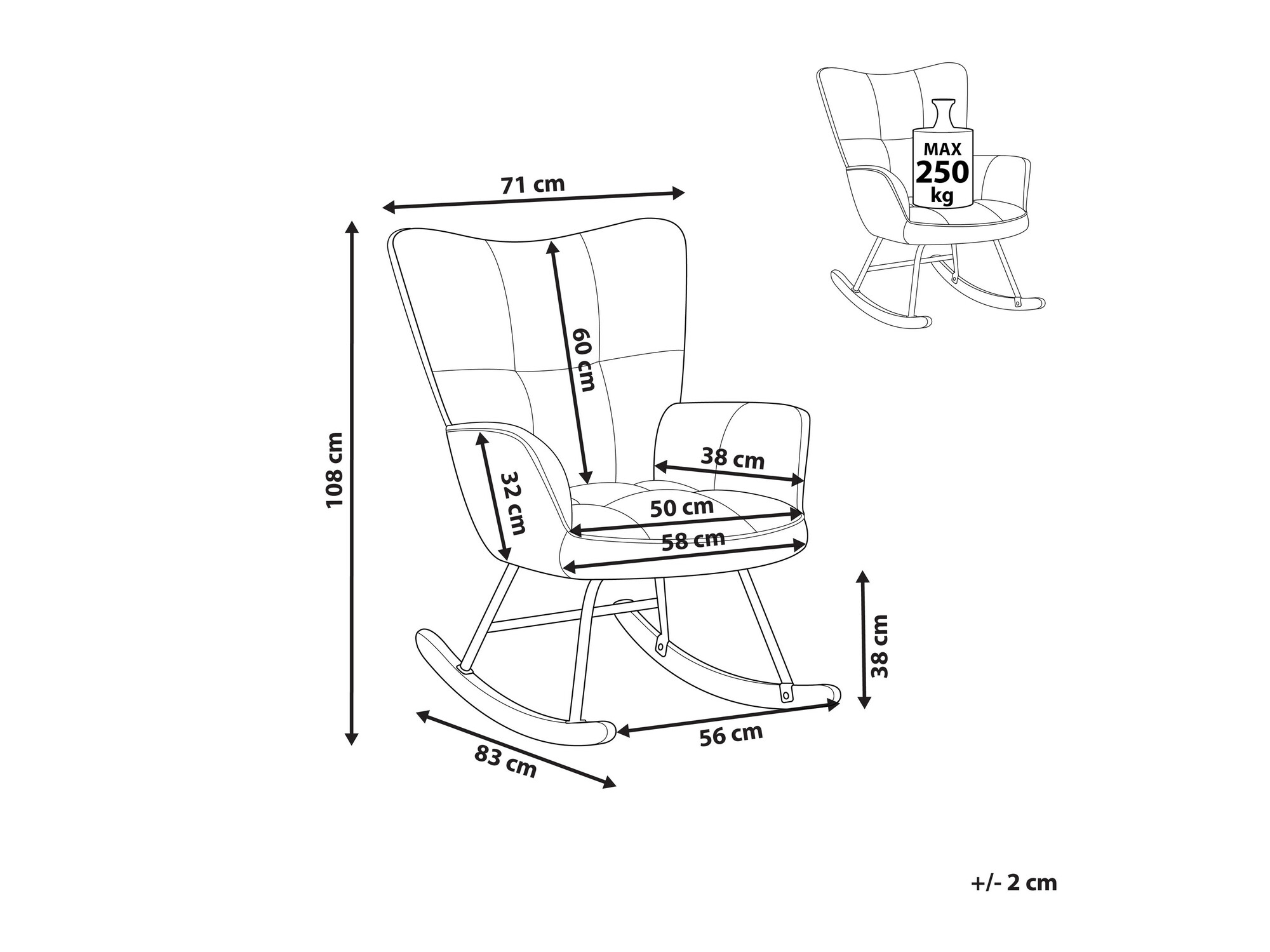 Šūpuļkrēsls Berwyn 1242 (Tumši zaļš)
