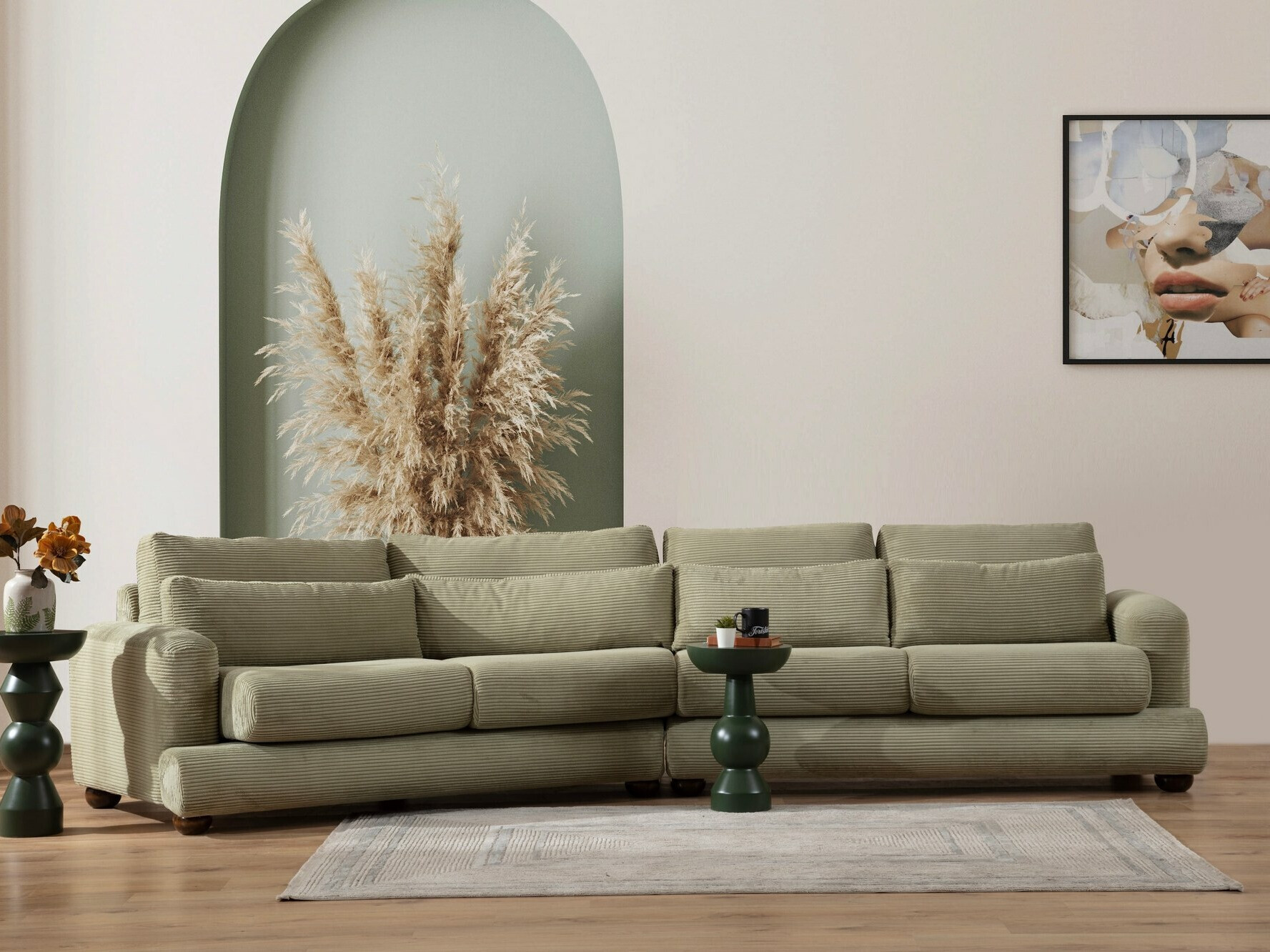 Moduļu dīvāns Altadena 432 (Zaļš)