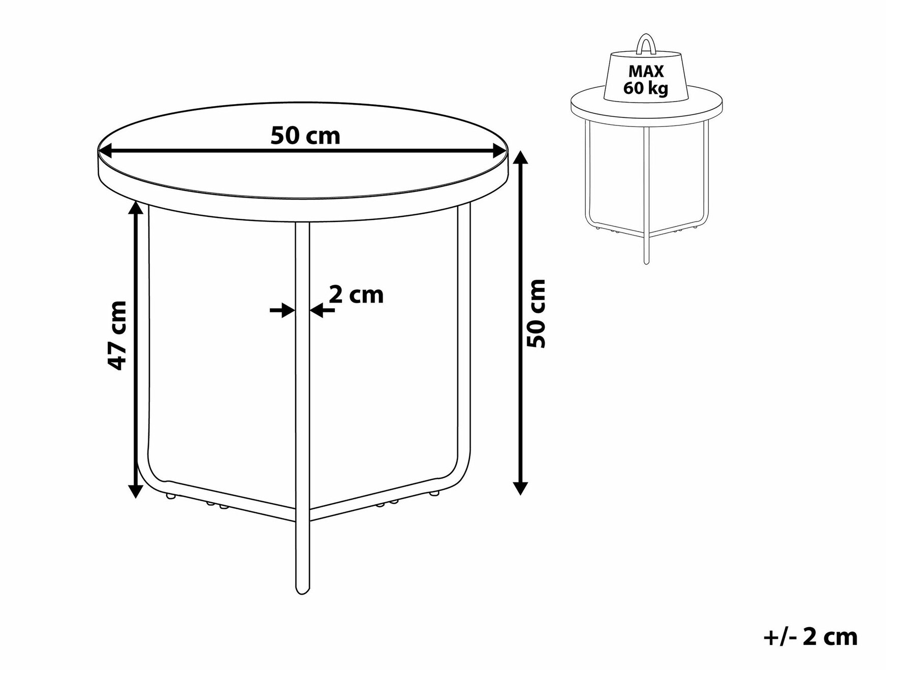 Kafijas galdiņš Berwyn 783 (Gaišs koks + Melns)