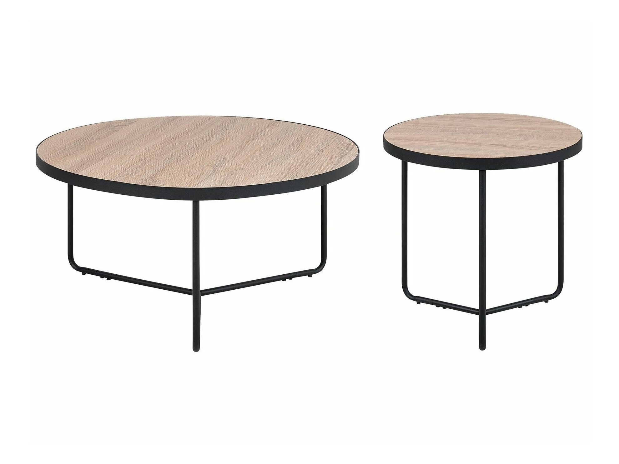 Комплект журнальных столиков Berwyn 789 (Светлое дерево + Чёрный)