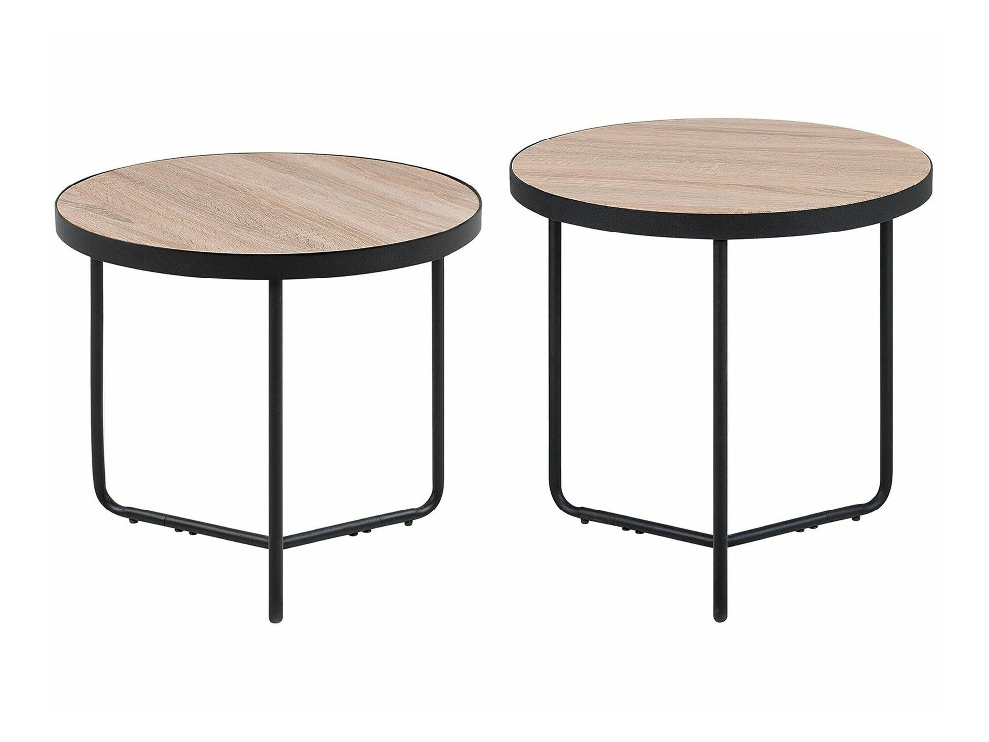 Комплект журнальных столиков Berwyn 790 (Светлое дерево + Чёрный)