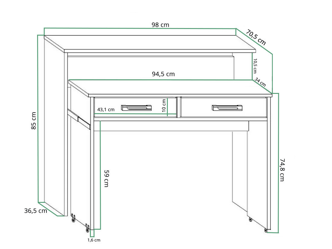 Письменный cтол Gilroy 103 (Белый)