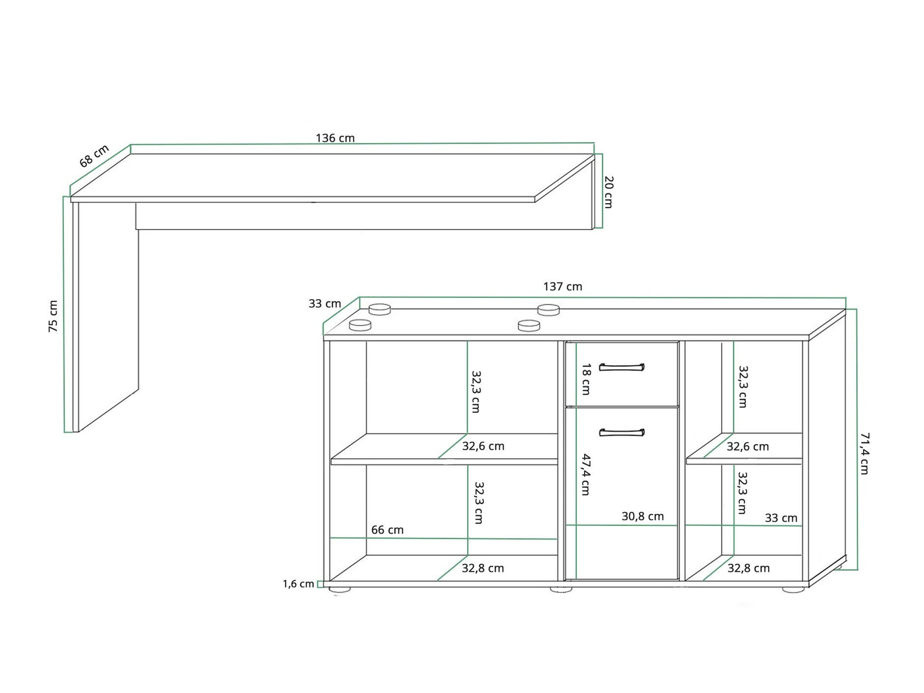 Stūra rakstāmgalds Gilroy 113 (Sonomas ozols + Glancēts balts)