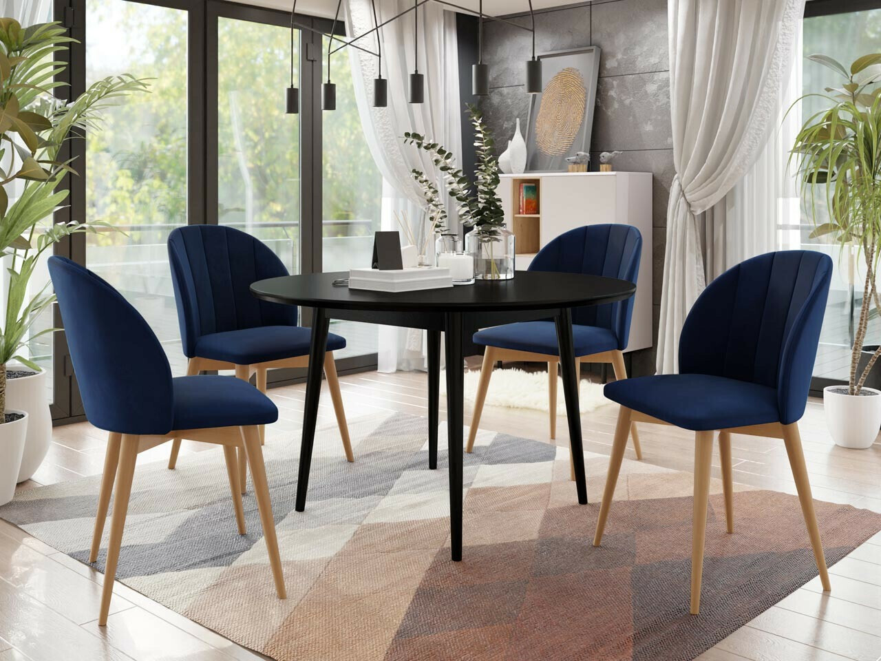 Обеденный гарнитур Racine 127 (Коричневый + Magic Velvet 2216)