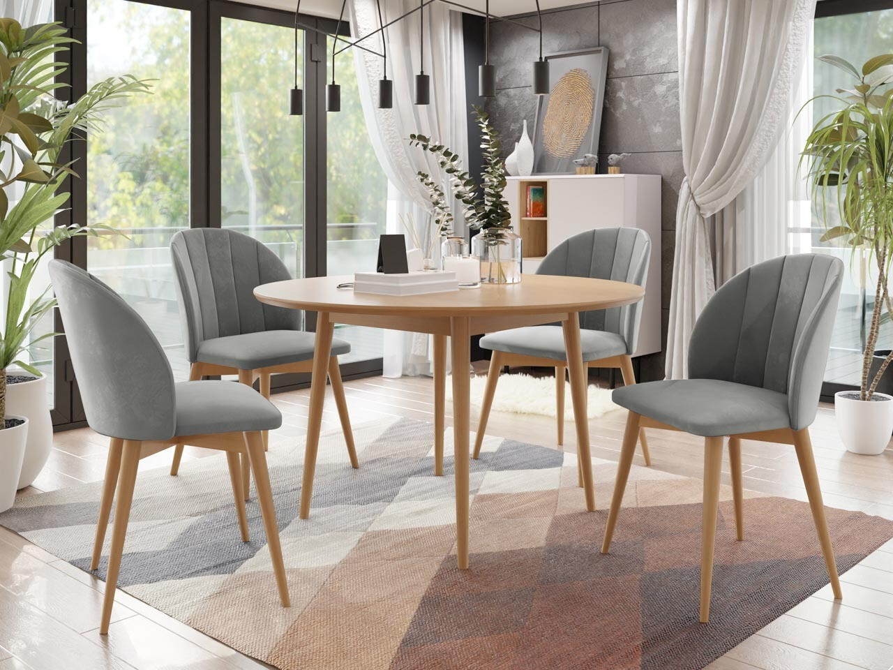 Обеденный гарнитур Racine 127 (Коричневый + Magic Velvet 2217)