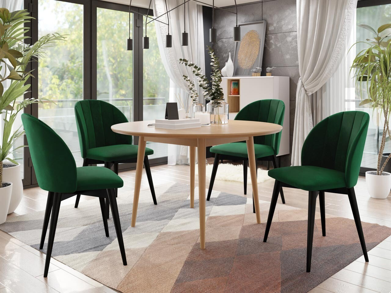 Обеденный гарнитур Racine 127 (Коричневый + Magic Velvet 2225)