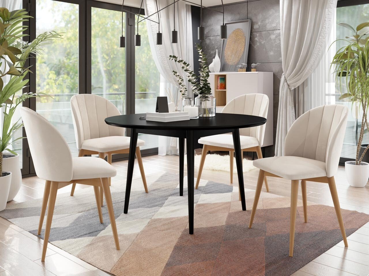 Обеденный гарнитур Racine 127 (Коричневый + Magic Velvet 2250)