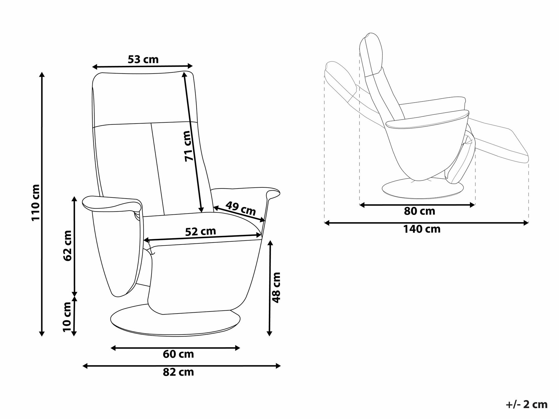 Кресло реглайнер Berwyn 1313 (Чёрный)