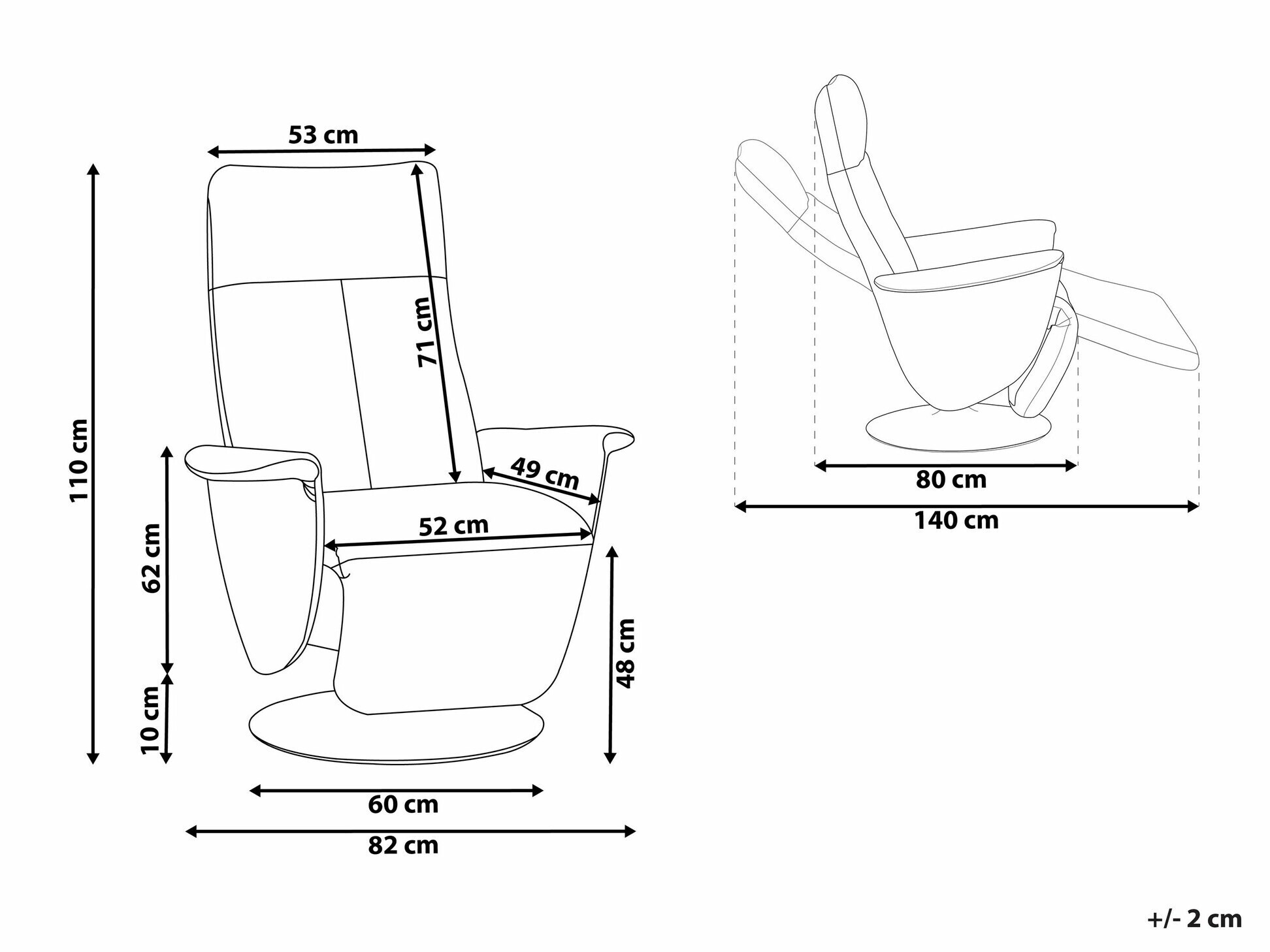 Krēsls reglainer Berwyn 1313 (Pelēks)