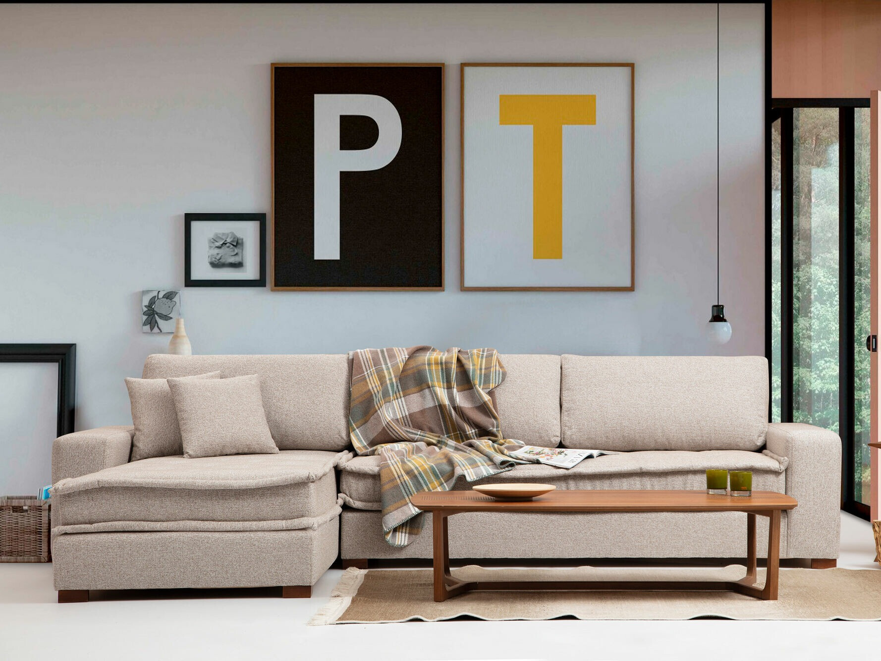 Moduļu stūra dīvāns Altadena 444 (Bēšs)