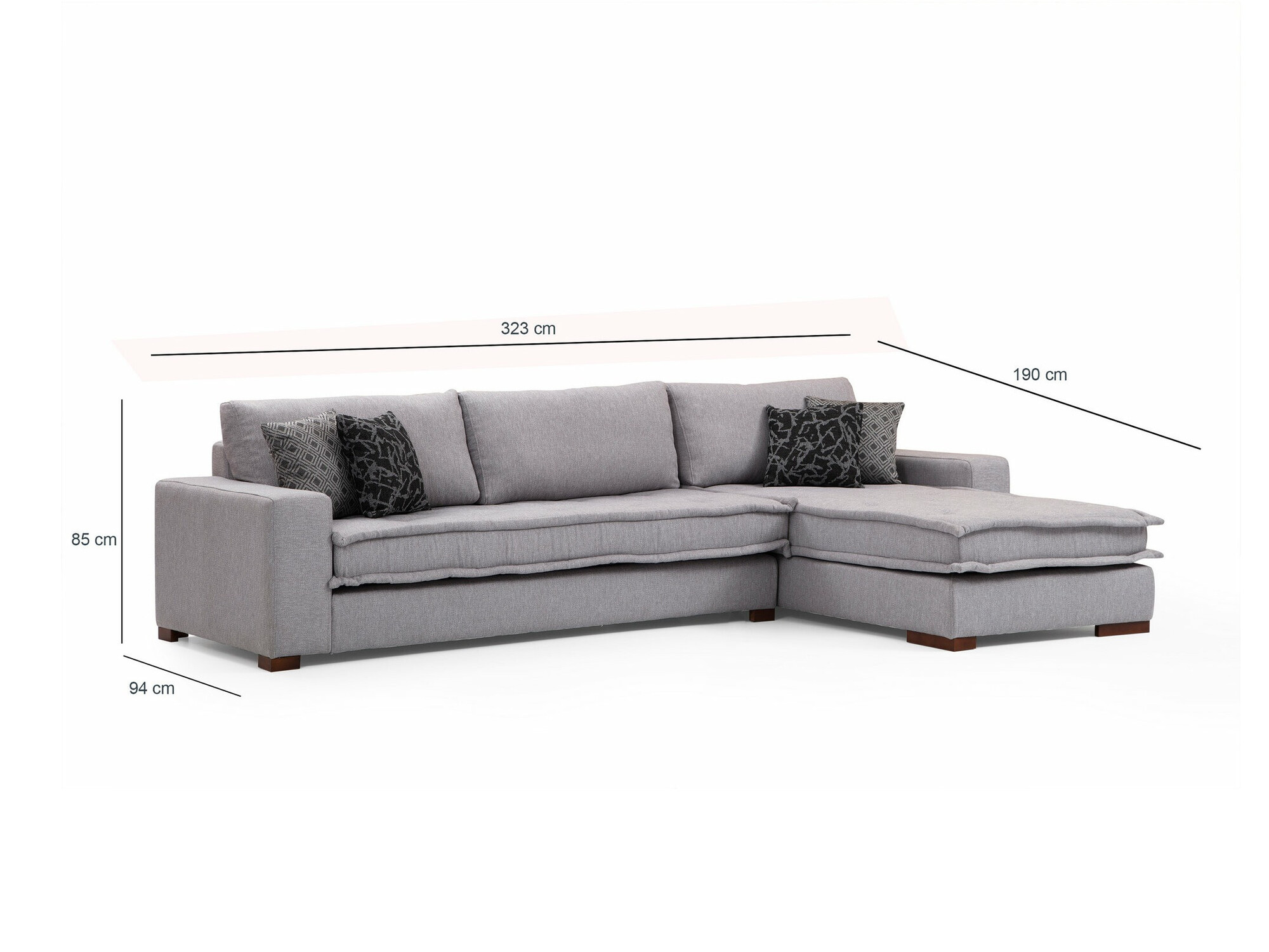 Moduļu stūra dīvāns Altadena 444 (Pelēks)