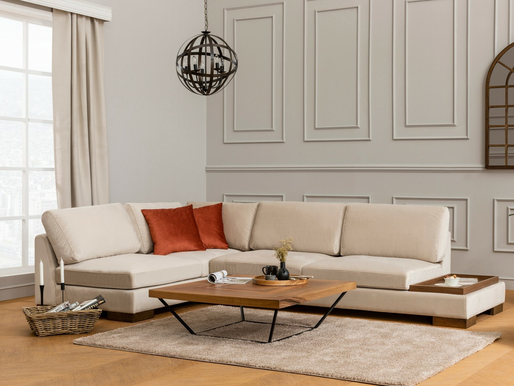 Stūra dīvāns Altadena 448 (Bēšs)