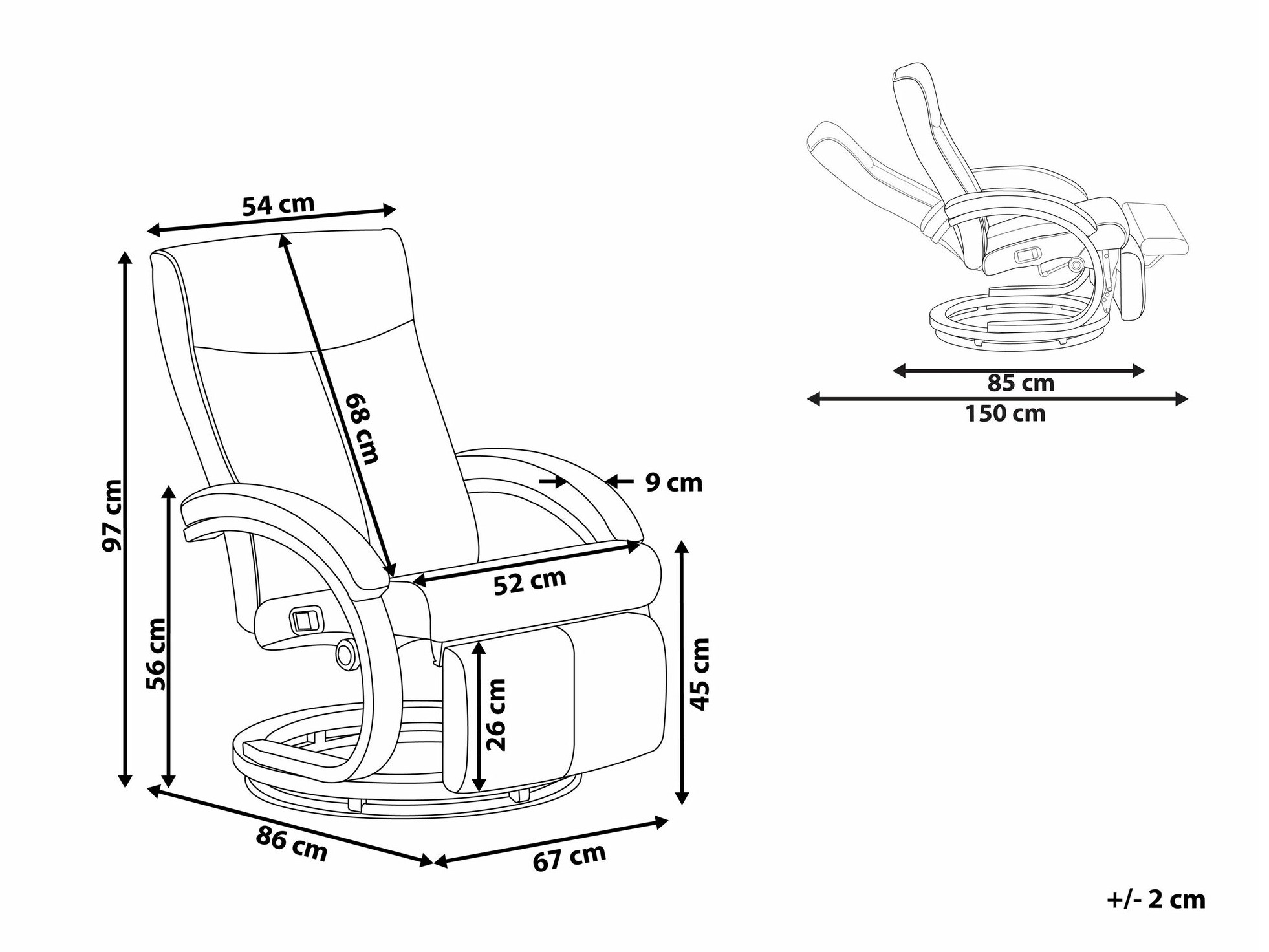 Кресло реглайнер Berwyn 1326 (Белый)