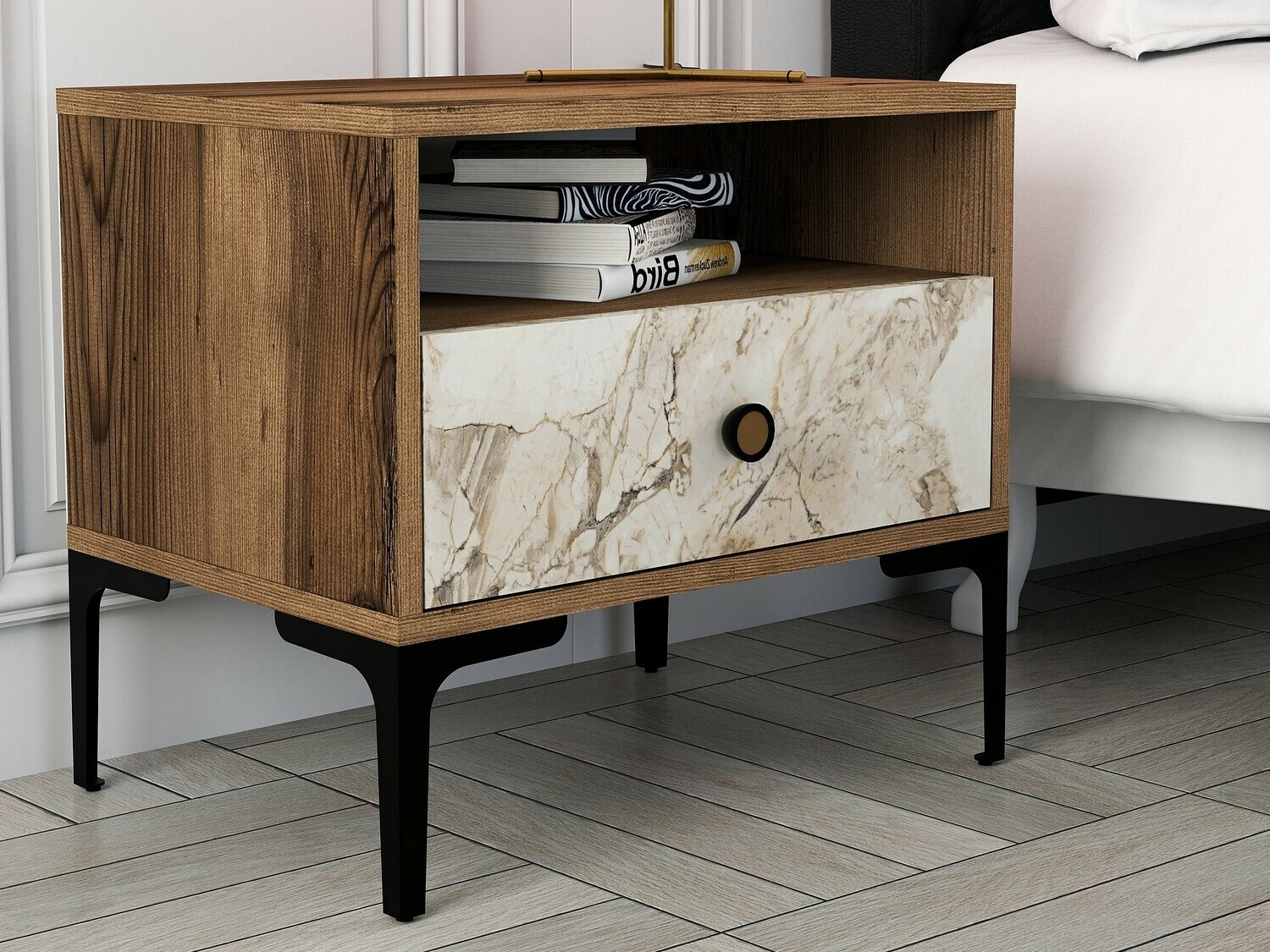 Naktsgaldiņš Kailua 1516 (Riekstkoks + Balts marmors)