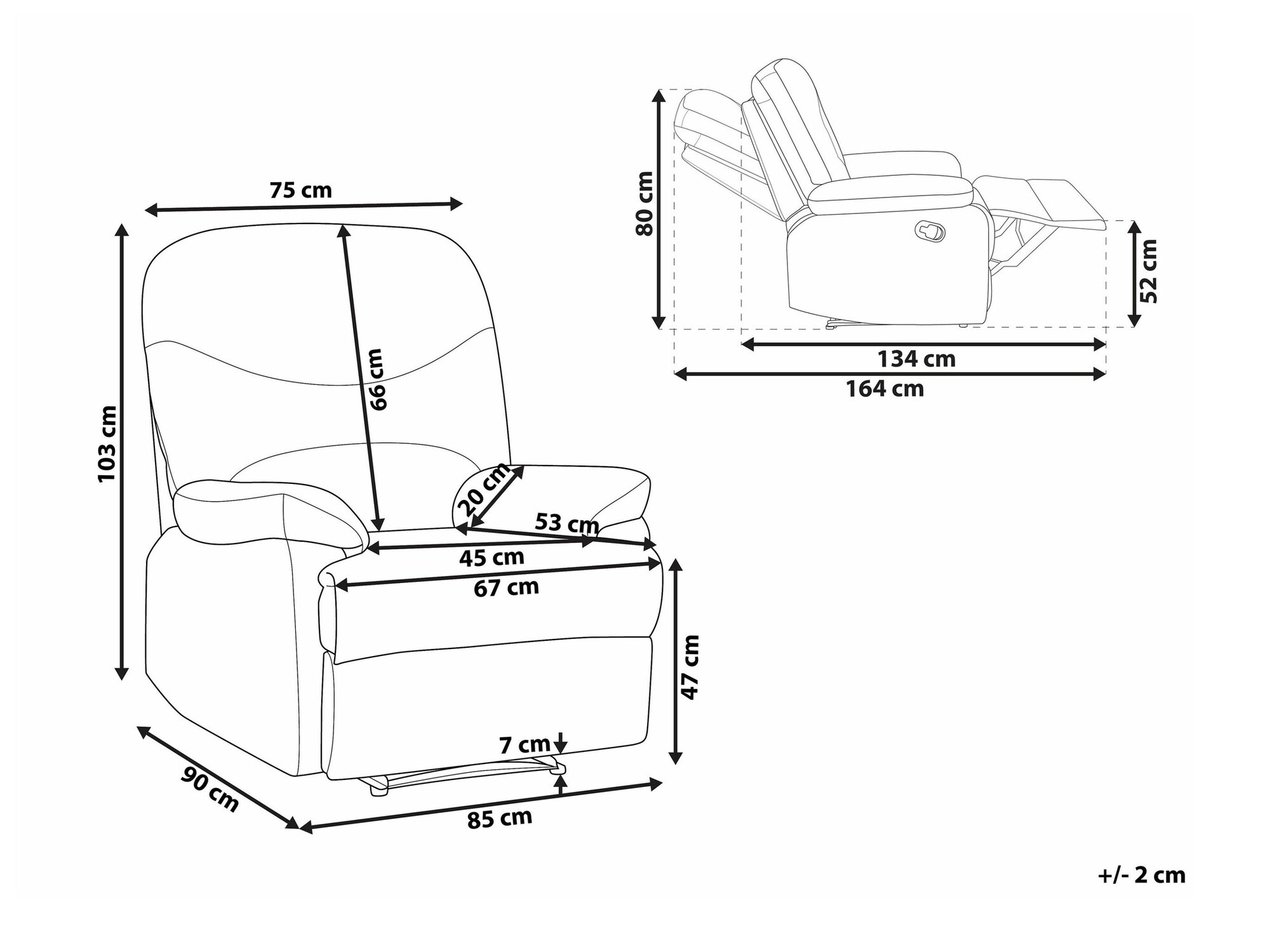 Krēsls reglainer Berwyn 1386 (Melns)