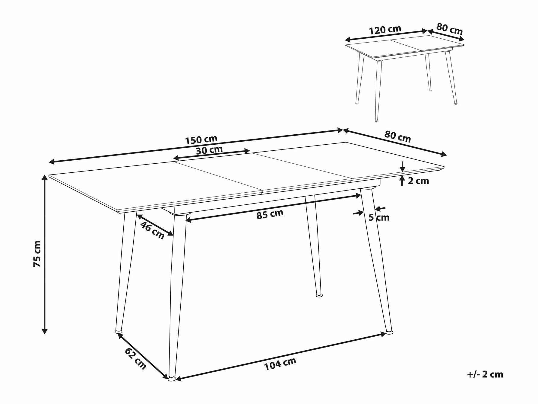 Cтол Berwyn 1412 (Чёрный + Белый мрамор)