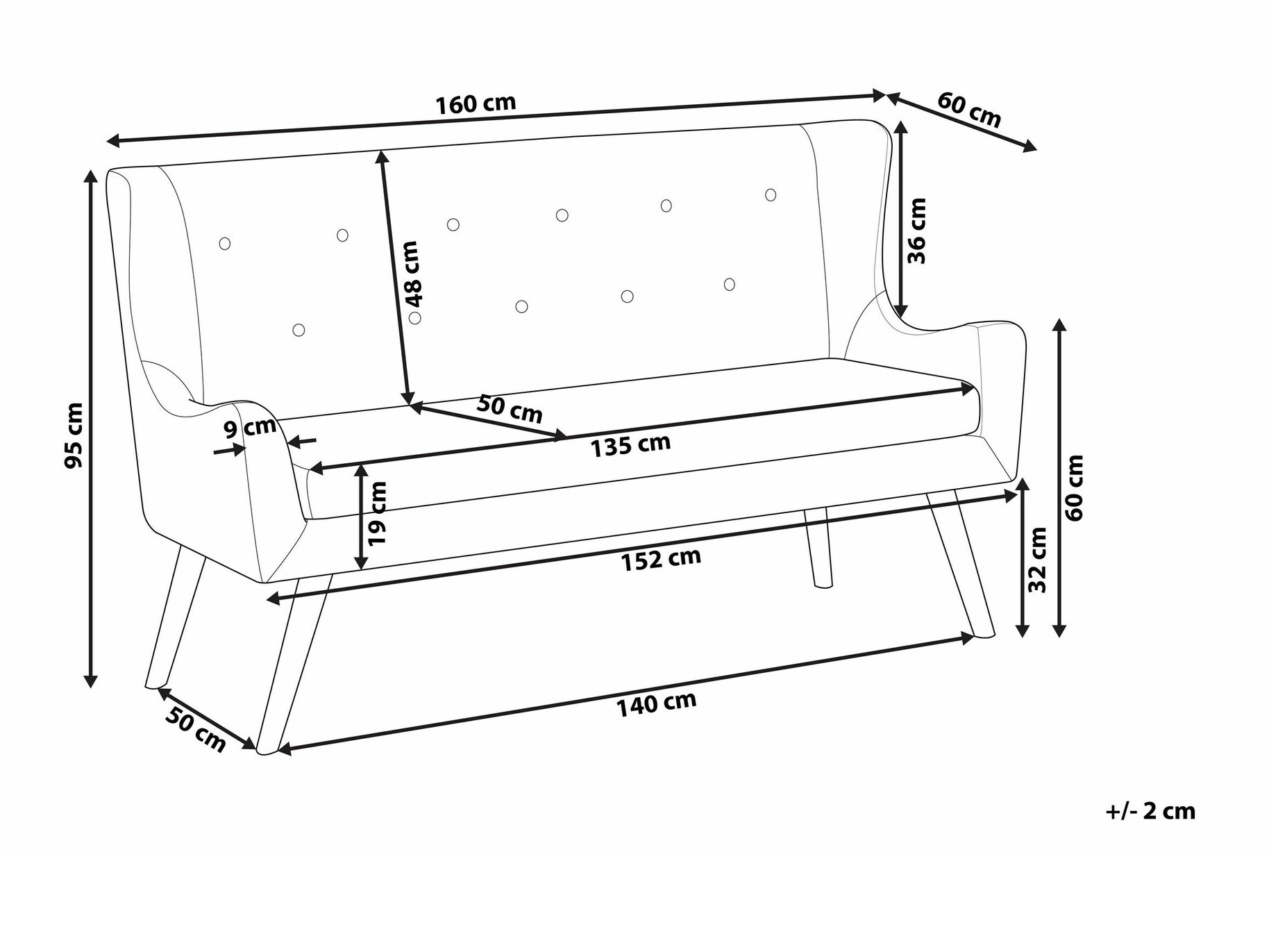 Диван Berwyn 1416 (Чёрный)