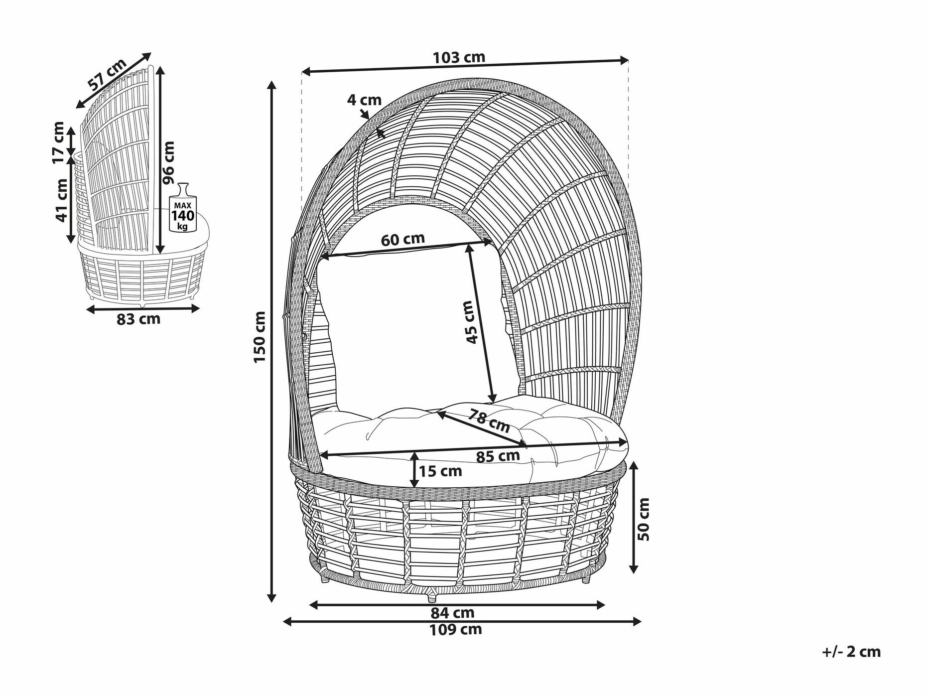 Садовое кресло Berwyn 1436
