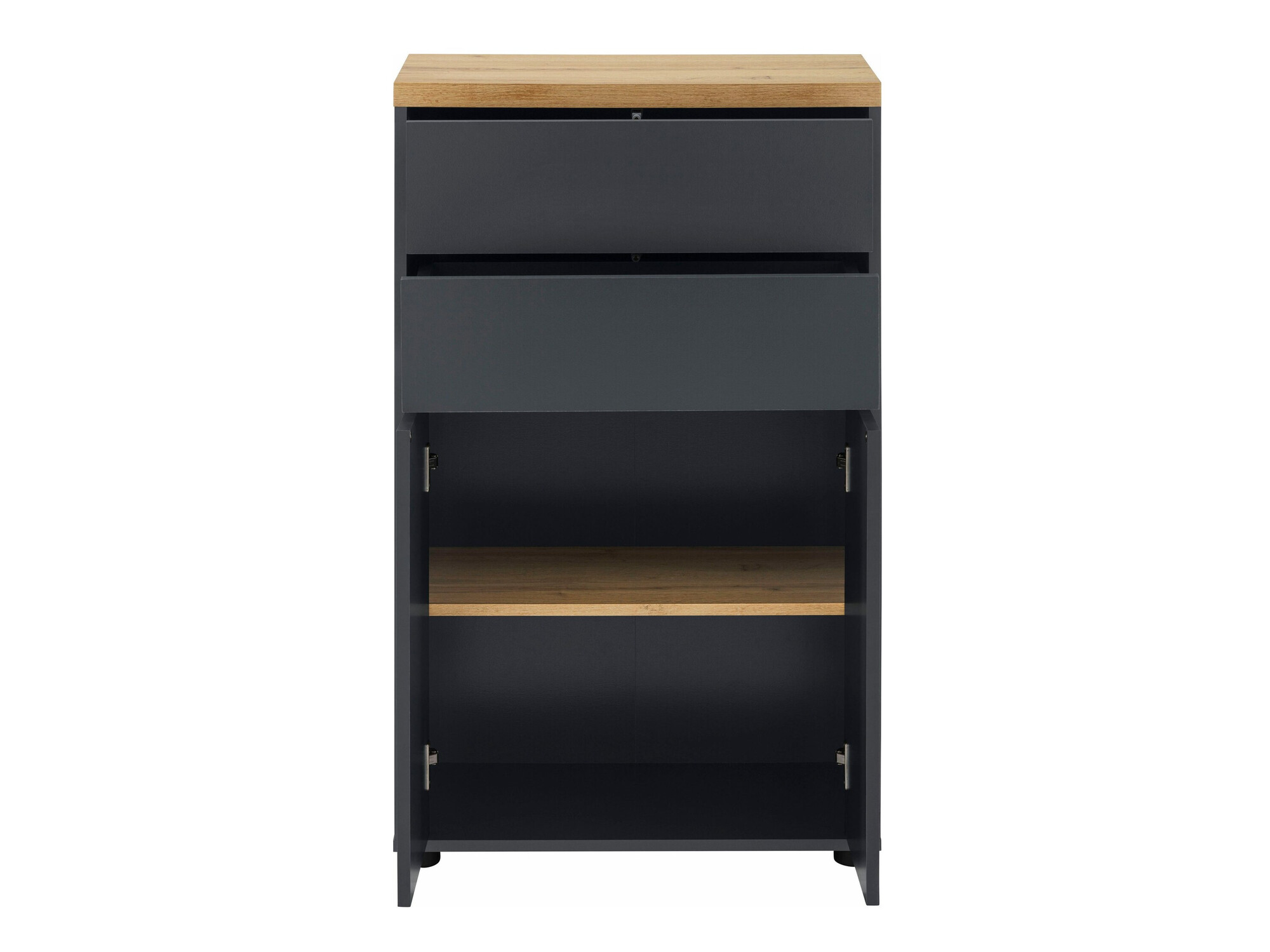 Stāvošs vannas skapītis Denton 1222 (Antracīts + Ozols)