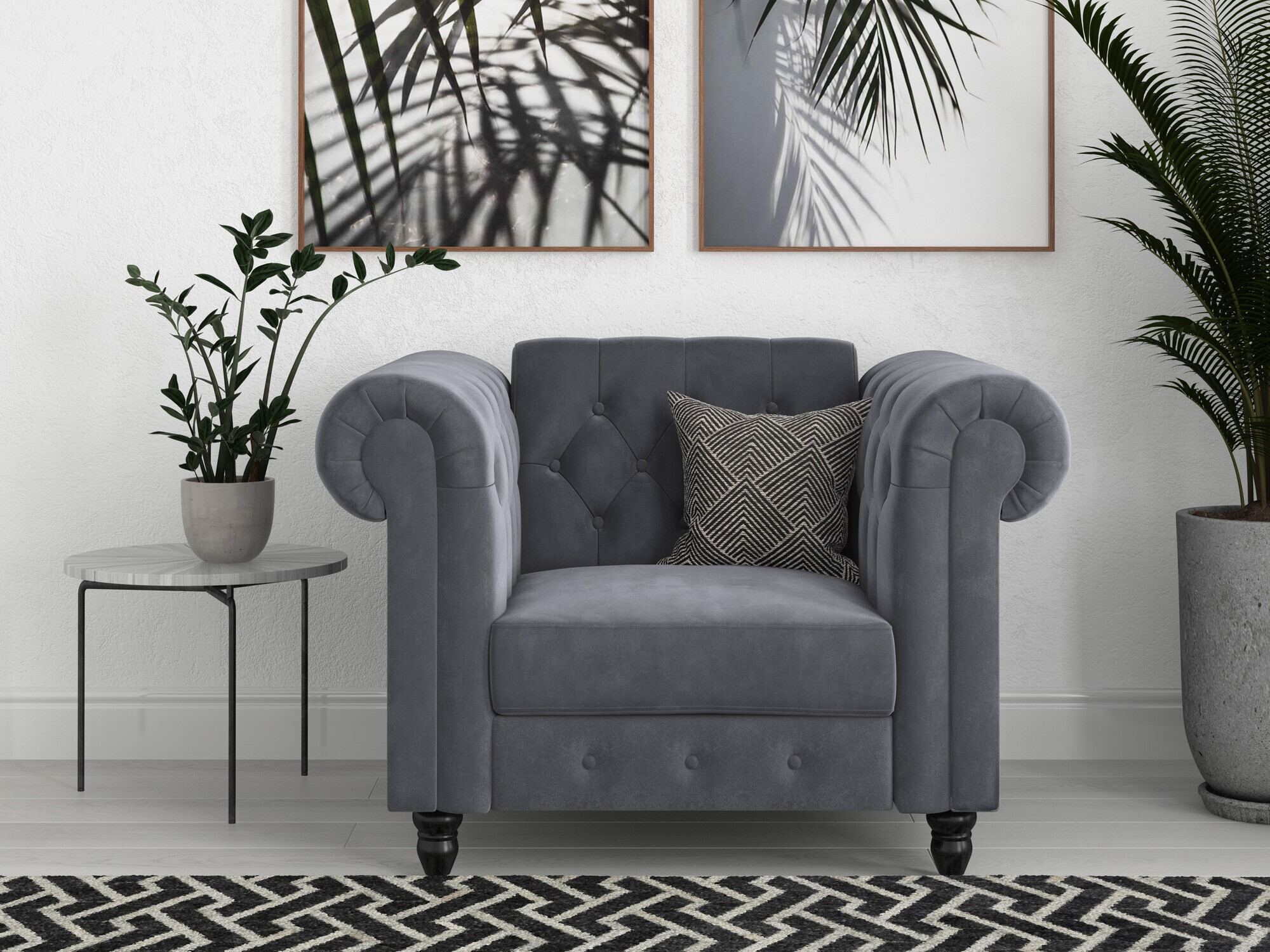 Chesterfield krēsls Tulsa 630 (Pelēks)