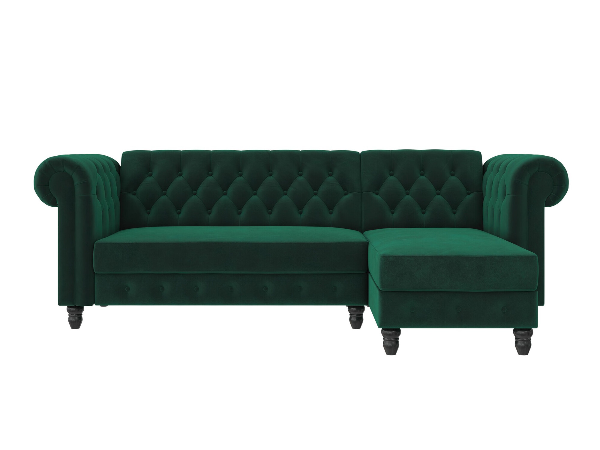 Chesterfield stūra dīvāns Tulsa 622 (Tumši zaļš)