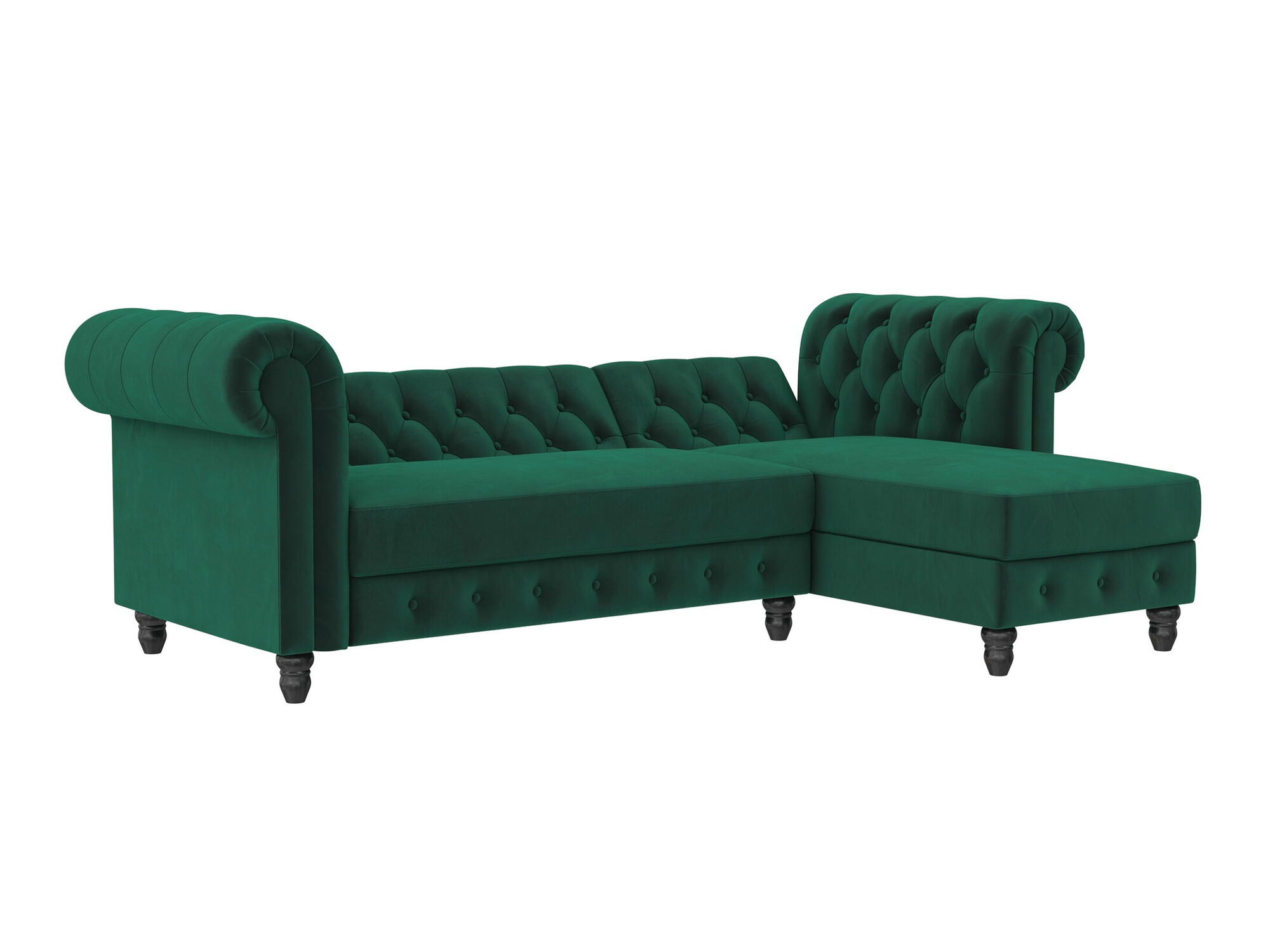 Chesterfield угловой диван Tulsa 622 (Темно-зеленый)