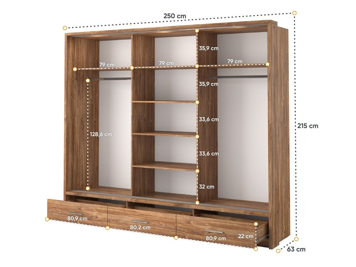 Шкаф Fresno 100 (Станлинг дуб)