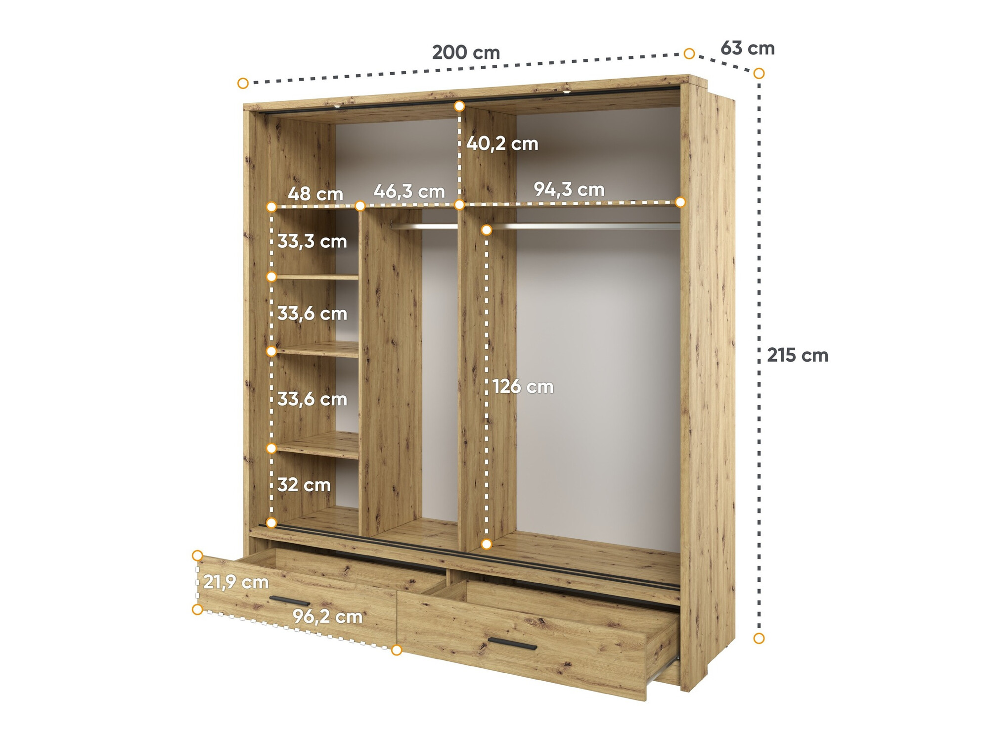 Skapis Fresno 104 (Artisan ozols)