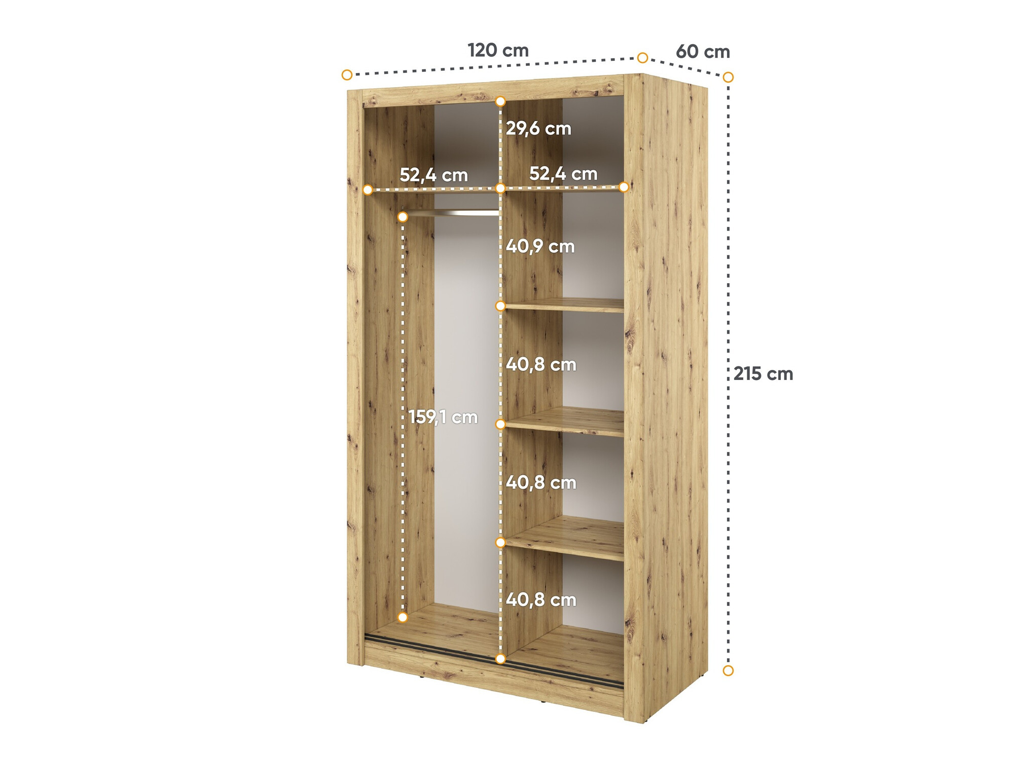 Skapis Fresno 121 (Artisan ozols)