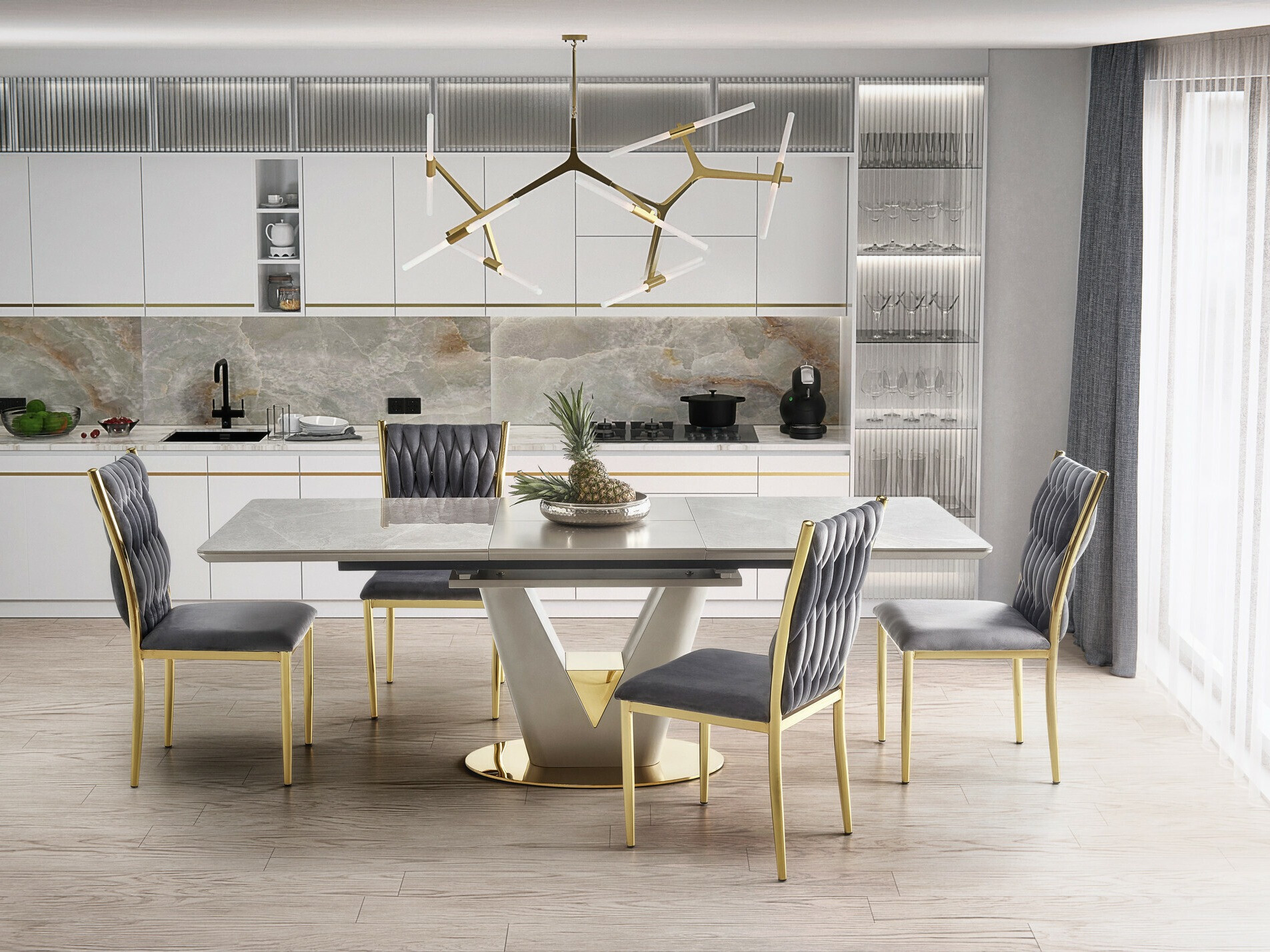 Krēsls Houston 1139 (Pelēks + Zelta)