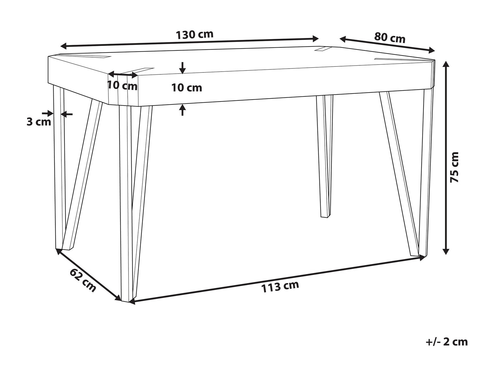 Cтол Berwyn 1496 (Чёрный + Taupe)
