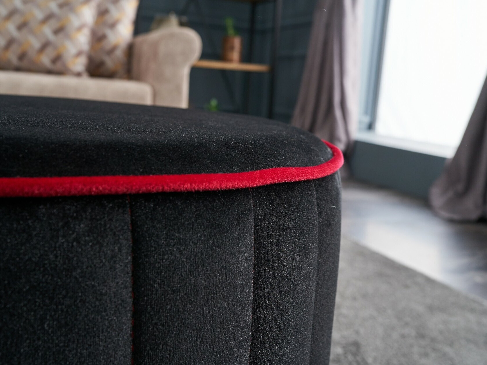 Pufs Altadena 518 (Antracīts + Tumši rozā)