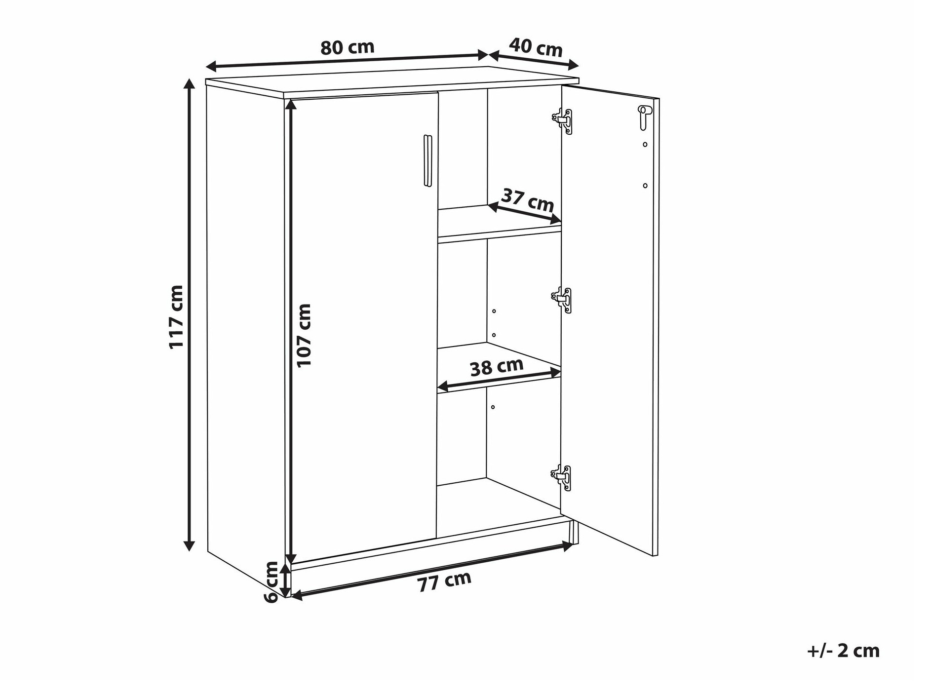 Skapis Catferu 114 (Melns + Gaišs koks)