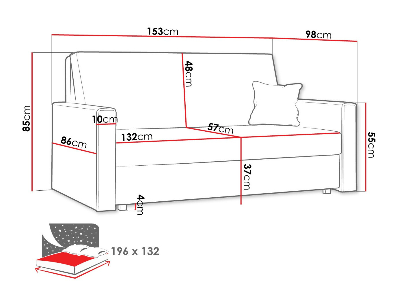 Диван-кровать Columbus 188 (Poso 05)