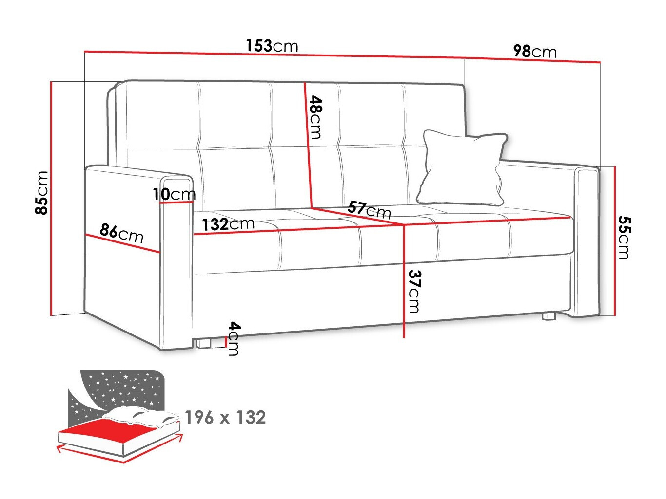 Dīvāns gulta Columbus 106 (Spirit 03)