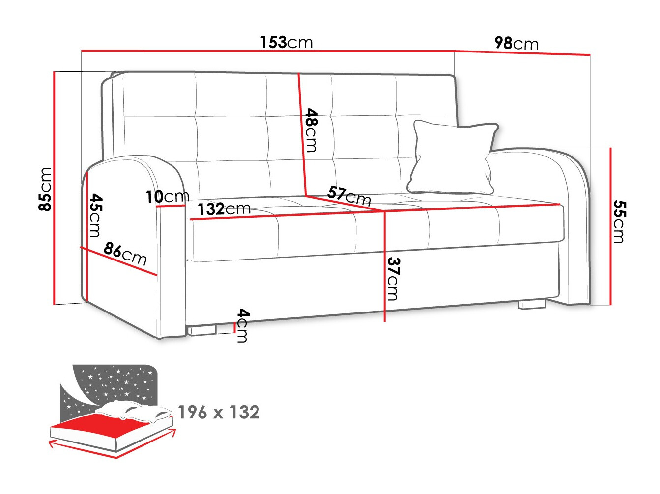 Диван-кровать Columbus 116 (Kronos 01)