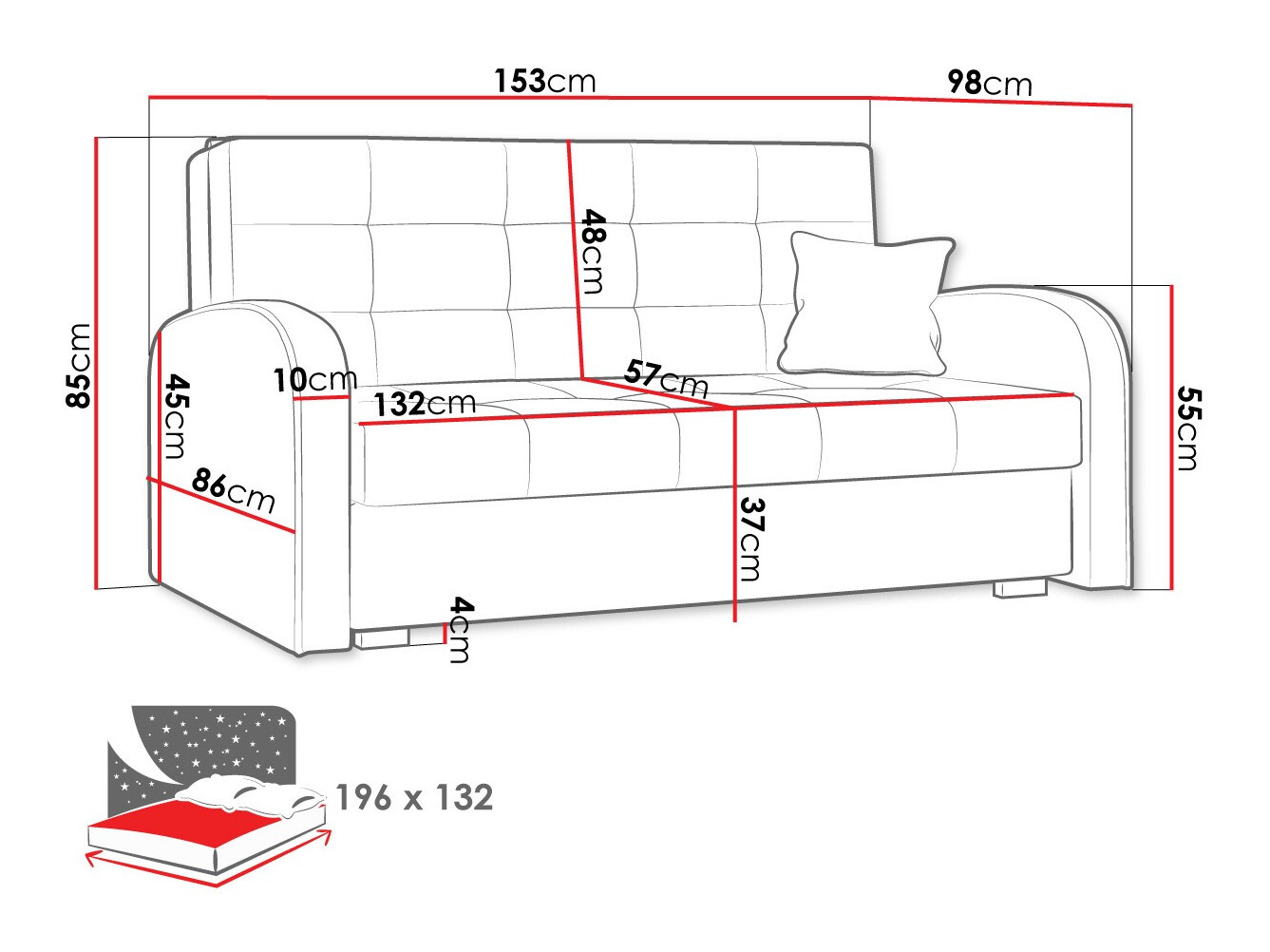 Диван-кровать Columbus 116 (Kronos 02)