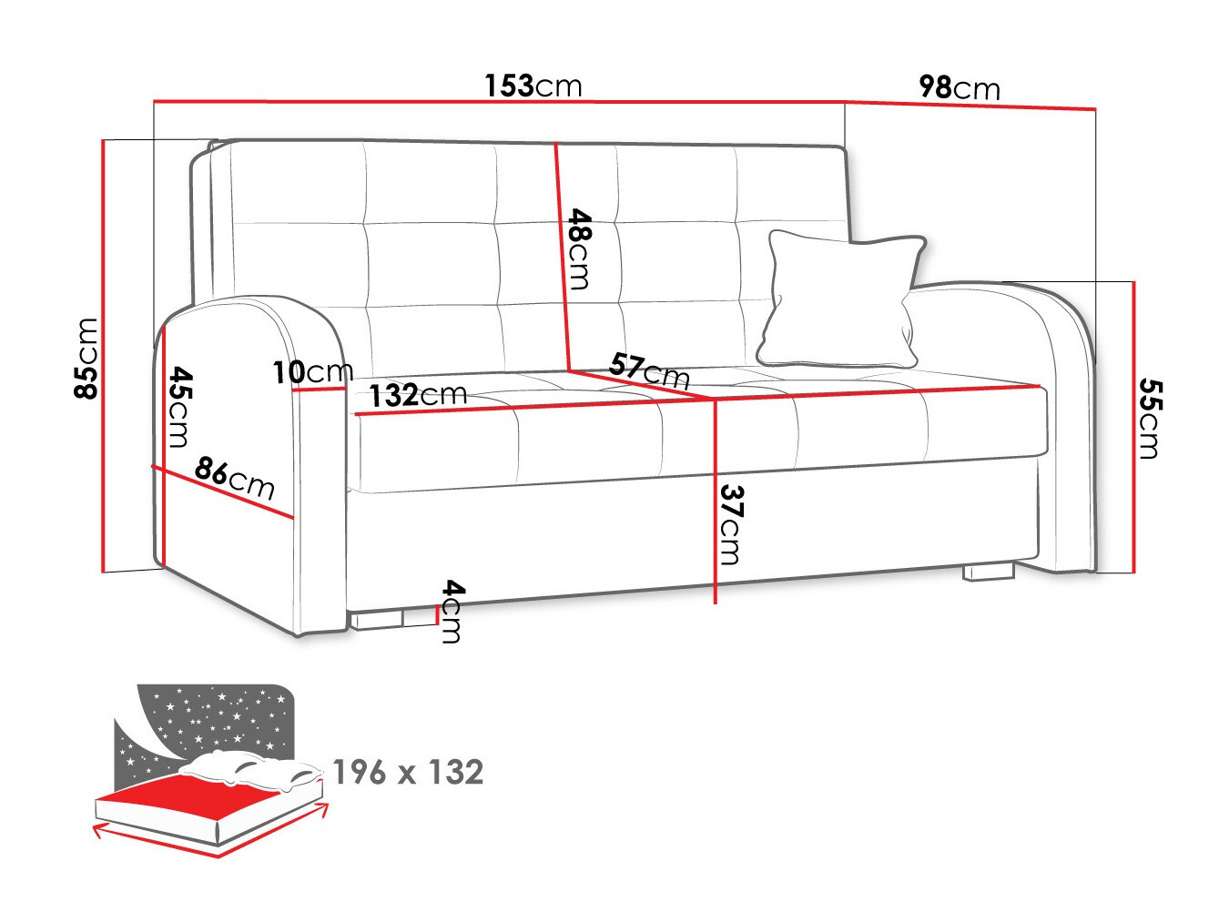 Диван-кровать Columbus 116 (Kronos 07)