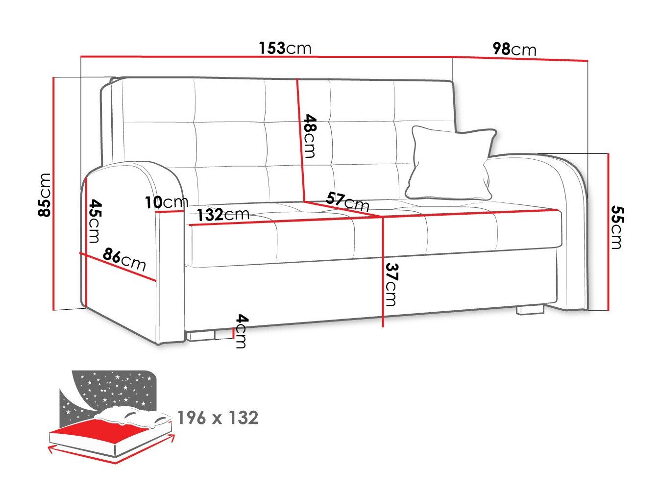 Диван-кровать Columbus 116 (Kronos 22)