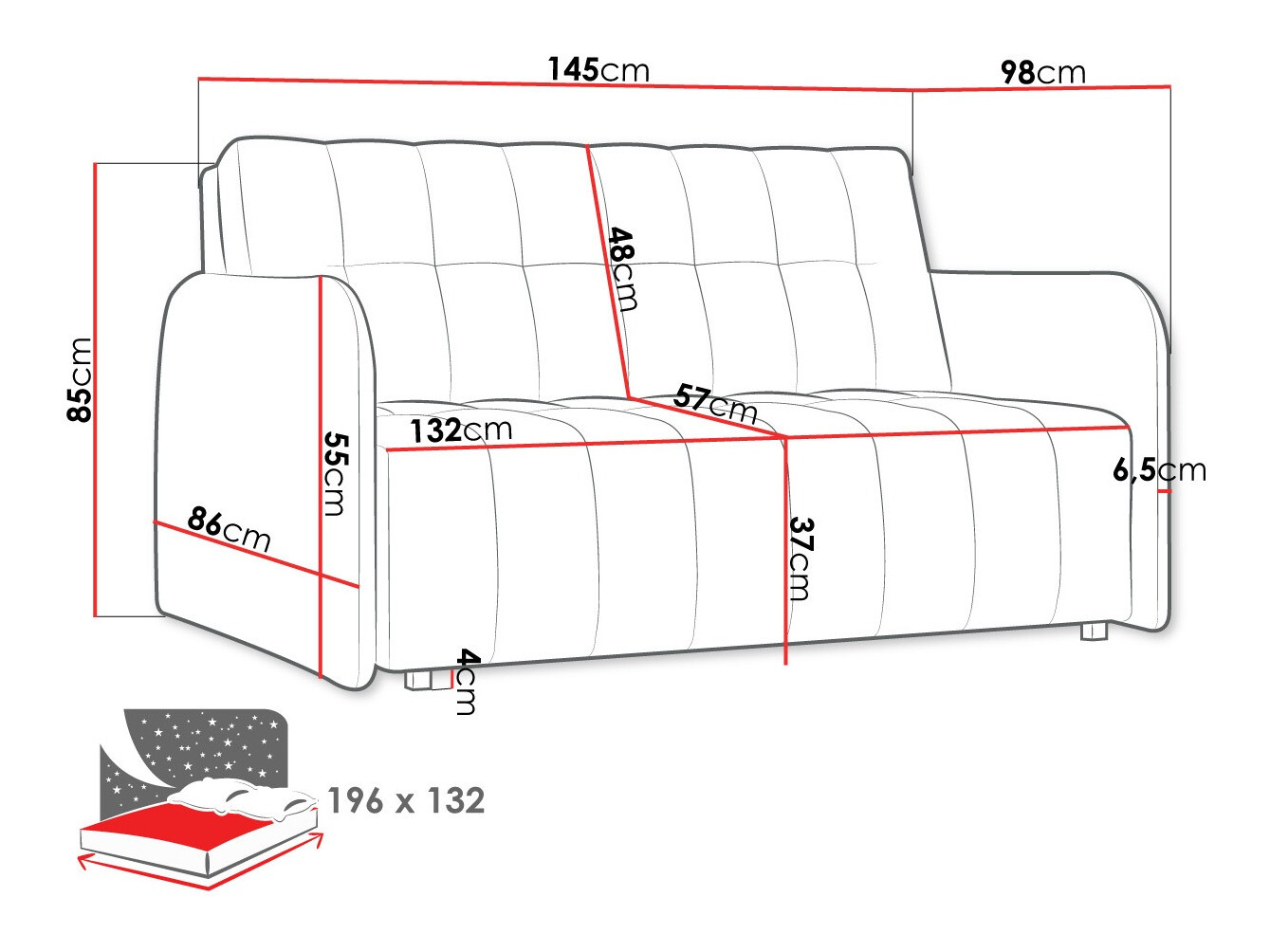 Диван-кровать Columbus 178 (Kronos 22)