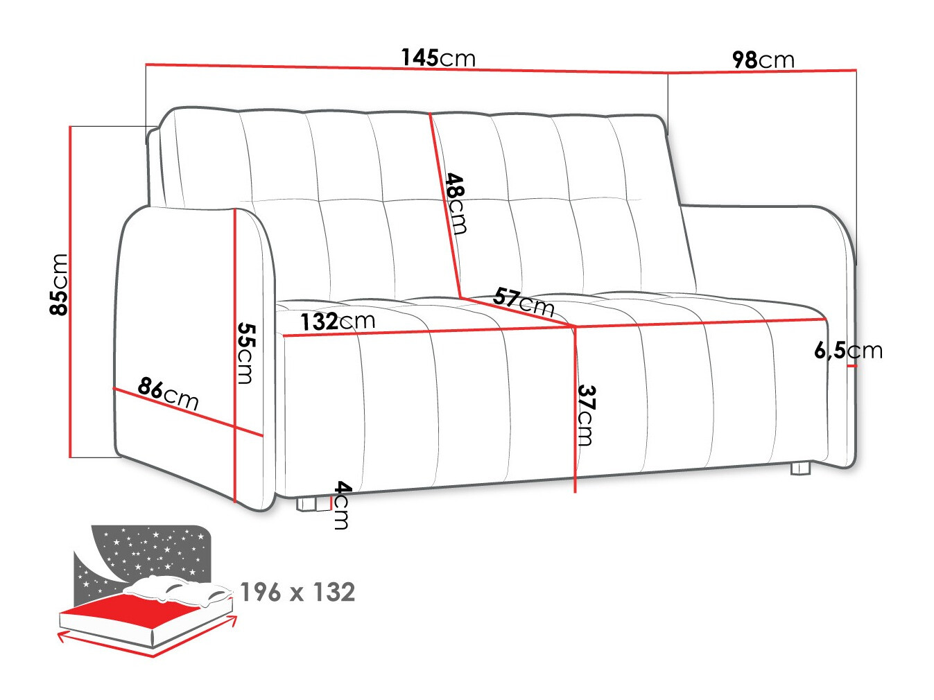 Диван-кровать Columbus 178 (Paros 6)