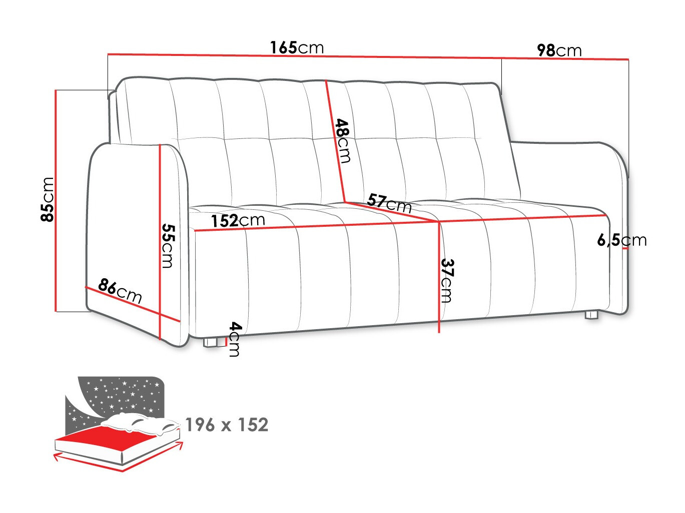 Диван-кровать Columbus 179 (Paros 6)